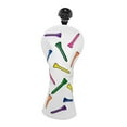 thumbnail image 1 of Funda de cabeza de palo de golf, funda para driver, fairway, híbrido, putter, protector de cuero sintético, fundas de madera patrón 9.5x24cm, 1 of 9
