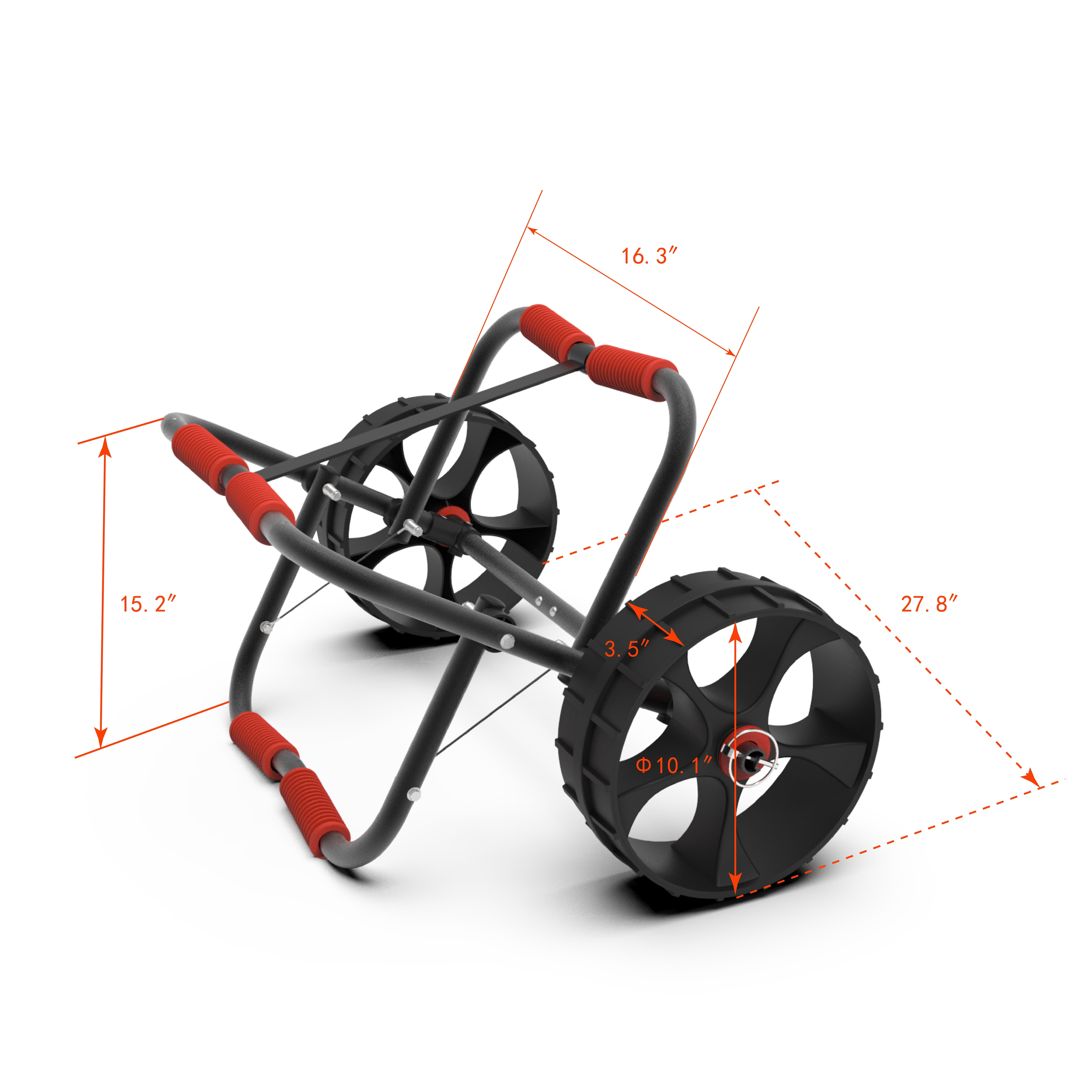 FDB Universal Folding Bend Kayak Canoe Boat Carrier Dolly Trailer with Cart Wheel and Strap
