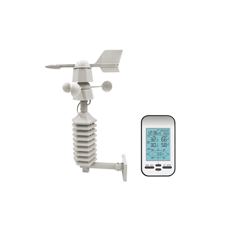 

Wireless Weather Station with Outdoor Sensor Battery Powered Weather Center with LCD Display Temperature Humidity Wind Speed Wind Direction Measurement