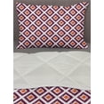 thumbnail image 3 of Geometric Comforter & Sham Bedding Set, Triangles Shaped Squared Mosaic Like Seamless Pattern Art Print, 3 pcs Duvet Set Microfiber Filling Quilt, 5 Sizes, Plum Marigold White, by Ambesonne, 3 of 4
