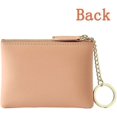 thumbnail image 4 of Ladies Leather Zipper Coin Purse Zipper Pu Coin Purse With Key Chain (black), 4 of 5