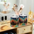 thumbnail image 3 of Yayeee 2 Pack Qtip Holder Bathroom Cotton Swab Canister with Lid Clear Dispenser Set, Colorful Road, 3 of 6