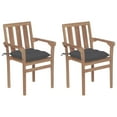 thumbnail image 2 of vidaXL 2x Solid Teak Wood Garden Chair with Multi Color Cushions Lounge Seat, 2 of 83