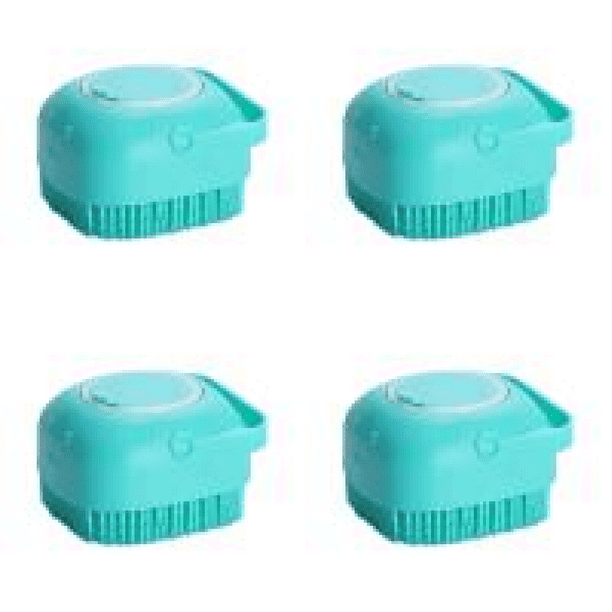 Guantes Masaje para Baño Cepillo Con Caja Champú Silicona Y Gatos () Azul