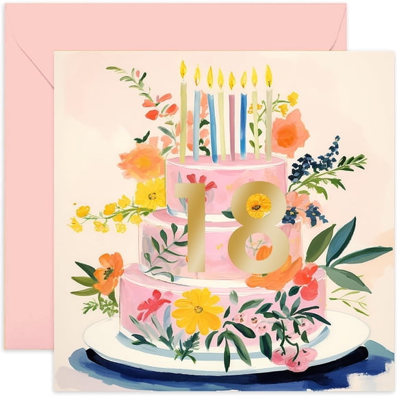 Tarjeta de felicitación Old English Co., 18 cumpleaños para mujer con sobre