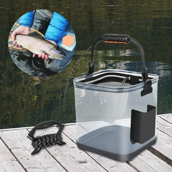 Cubo de pesca Cola transparente EVA contenedor de almacenamiento para acampar
