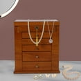 thumbnail image 6 of 6 Tier Velvet Jewellery Box Wooden Jewelry Box Organizer With Drawers & Mirror, 6 of 18