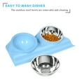 thumbnail image 6 of UPSKY Dog Cat Bowls, Double Pet Bowls with Elevated Stand, 15° Tilted Detachable Cat Raised Bowls for Food and Water, Stainless Steel Pet Feeder Bowls, 6 of 7