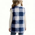thumbnail image 4 of JIAYUE Tops for Girls Plaid Print Reversible Soft Vest Pocket Front For Kids Casual Wear, 4 of 9