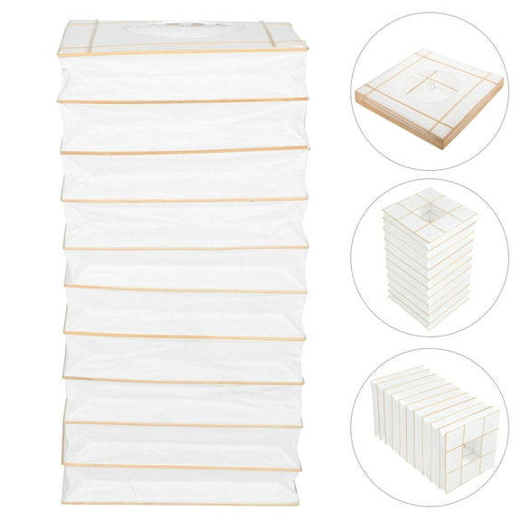 CTIRCHIU Rectangular Replacement Paper Lamp Shade - 1 Set of Paper Lampshades for Table or Floor Lamps