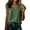 Green, variant on Women's Ruffle V Neck Tops Sleeveless Linen Cotton Casual Blouses Loose Lightweight Outdoor Summer Shirts S