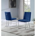 thumbnail image 2 of Double Minimalistic Navy Blue Velvet Side Chairs with Chrome Legs, 2 of 2