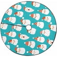 thumbnail image 1 of FMSHPON Santa on Blue Xmas Christmas Tree Skirt Stand Mat for Holiday Party Decoration Indoor Outdoor 36 inches, 1 of 3