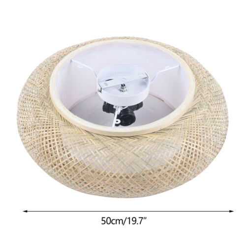 WUZSTAR 19.5 Inch Bird Cage Ceiling Light Chinese style Bamboo and Rattan Lantern Pendant Light