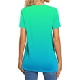 thumbnail image 5 of Scyoekwg Womens Tops Hide Belly Tunic Summer Short Sleeve T Shirts Button V Neck Dressy Casual Loose Blouses for Leggings (Green,XXXL）, 5 of 7