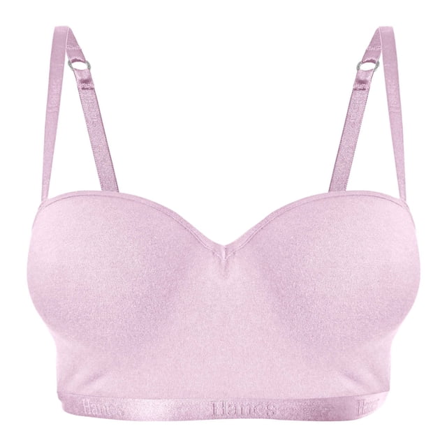 Brasier Hanes para Mujer, Balconette de Algodón Morado Malva Talla 38B