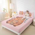 thumbnail image 4 of Homewish Kawaii Brown Capybara Twin Sheet Sets,Cute Kapibara Twin Fitted Sheet,Cartoon Rodent Animal 03 For Girl Boys,Luxury Bedroom Decor,3pcs, 4 of 7