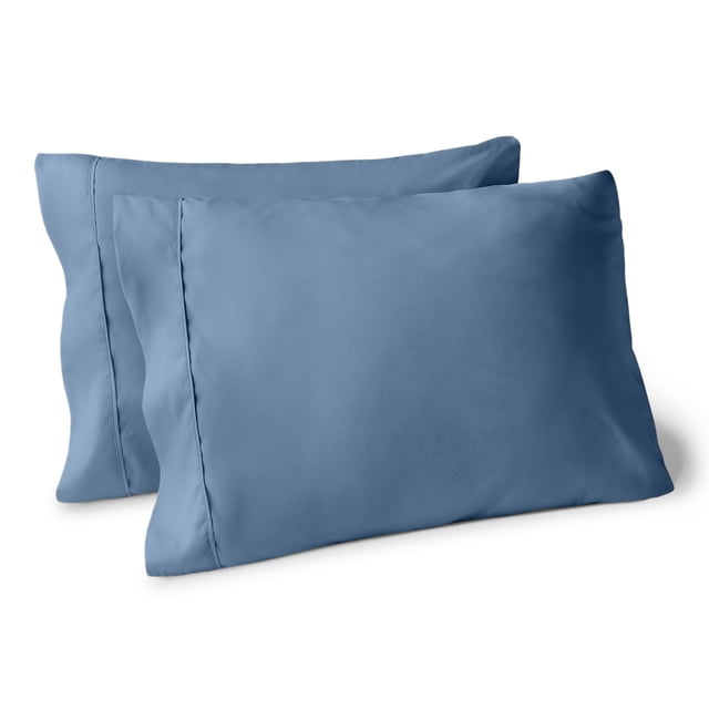 Bare Home Juego de Fundas de Almohada Colección Premium 1800, Doble Cepillado, Ultra Suave, Tamaño Estándar, Azul Corona, 2 Unidades