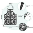 thumbnail image 3 of Black and White Dinosaur Pattern Kids Aprons for Girls and Boys,Adjustable Neck Strap Toddler Aprons for Kids Cooking Baking, 3 of 6