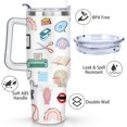 thumbnail image 3 of 40oz Funny Nurse Life Stainless Steel Flip Straw Tumbler Spill Proof Travel Cup Double Wall Vacuum Insulated Coffee Mug with Handle, 3 of 6