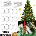 thumbnail image 1 of 10Pcs Disc Craft Blank Acrylic Bauble Clear Christmas Tree Diy Pendant, 1 of 10