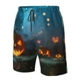 thumbnail image 6 of Uemuo Spooky Halloween Pattern Men's Swim Trunks Hawaiian Beach Bathing Suit Swimsuits Beach Quick-Dry Shorts with Pockets-, 6 of 9