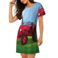 thumbnail image 2 of Naloa Tractor on farming land Print Women Nightgowns,Womens Loungewear,Short Sleeve Sleepwear,Comfy Ladies Nightdress, 2 of 6