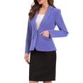 thumbnail image 4 of INSPIRE CHIC Blazers for Women Business Casual One Button Front Long Sleeve Work Office Suit Jackets with Shoulder Pads M Violet, 4 of 6