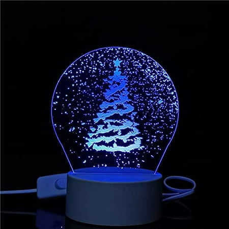 

LINLIN 3D Night Light Blue LED Night Light USB Powered LED Lights Desk Table LED Bedside Lamp for Kids Nightlight for Home Decoration