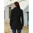 thumbnail image 4 of DARING DIVA Women's Midi-Length Notch Lapel Single-Breasted Overcoat Black L, 4 of 6
