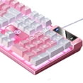 thumbnail image 4 of Mechanical Gaming Keyboard USB LED Lighting for Game Office , , 435x130x25mm Pink White, 4 of 4