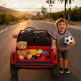 thumbnail image 4 of RAM 24V Kids Ride on Truck Cars, Ride on Toys with Remote Control, Electric Car for Kids 2 Seater, Powered Toddler Car with Bluetooth MP3 4 Wheels Suspension for Boys Girls, Red, 4 of 8