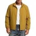 thumbnail image 2 of hoksml Men's Lightweight Zip Up Windbreaker Jacket, Elastic Cuff Regular Fit Stand Collar Outerwear for Business Golf Daily Travel Casual Wear, 2 of 7