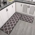 thumbnail image 1 of Kitchen Mat Set 2 Pieces Cushioned Anti-Fatigue Floor Mat, Waterproof Kitchen Mats and Rugs Light Duty PVC Ergonomic Comfort Standing Crystal Velvet Mat for Kitchen, Floor Home, Office, Sink, Laundry, 1 of 5