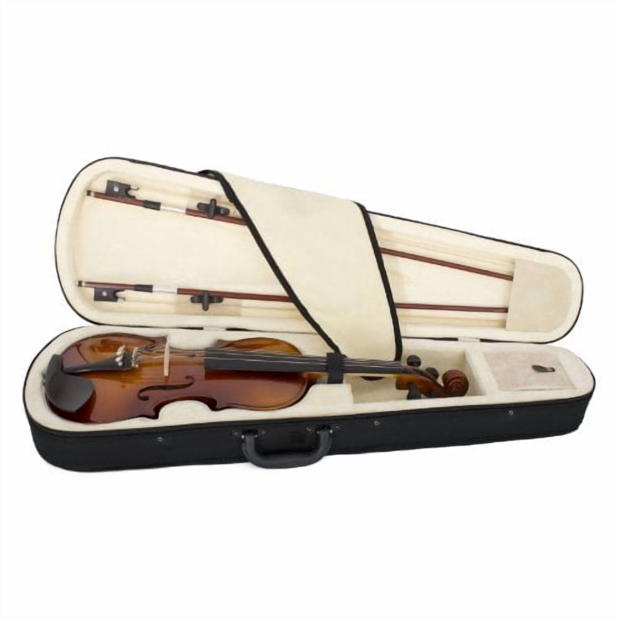 Cecilio Left-Handed Full Size 4/4 CVN-320L Ebony Fitted Solid Wood