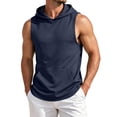 thumbnail image 7 of GrmtClth Mens Lightweight Sleeveless Hoodie Casual Pullover Tank Top with Hood & Kangaroo Pocket Breathable Fitness Training Tops Navy XL, 7 of 7