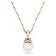 thumbnail image 1 of Collar con colgante original de Swarovski en forma de perla en tono oro rosa, 1 of 5