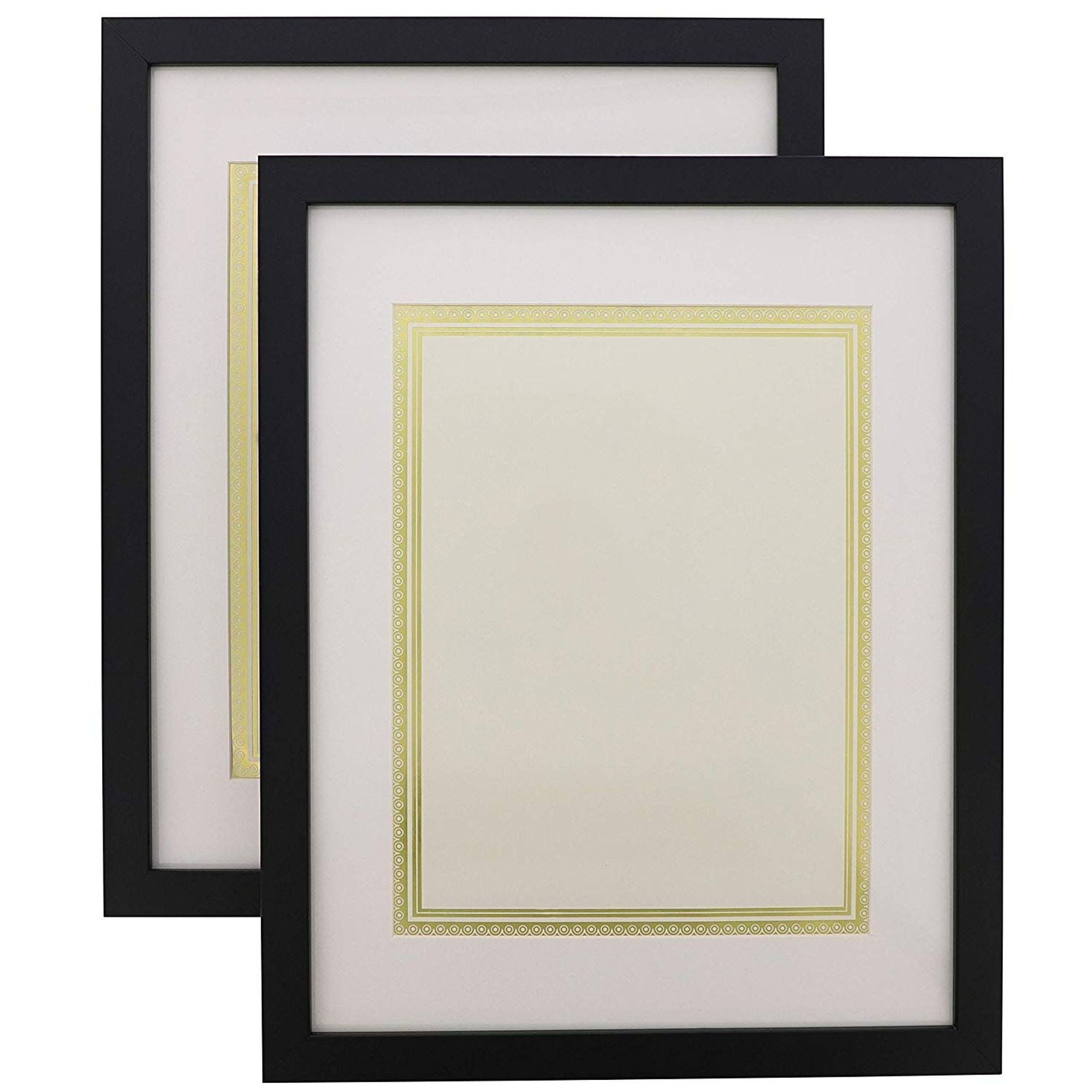 2 Pack Decorative Document Frame with Blank Certificate Paper for