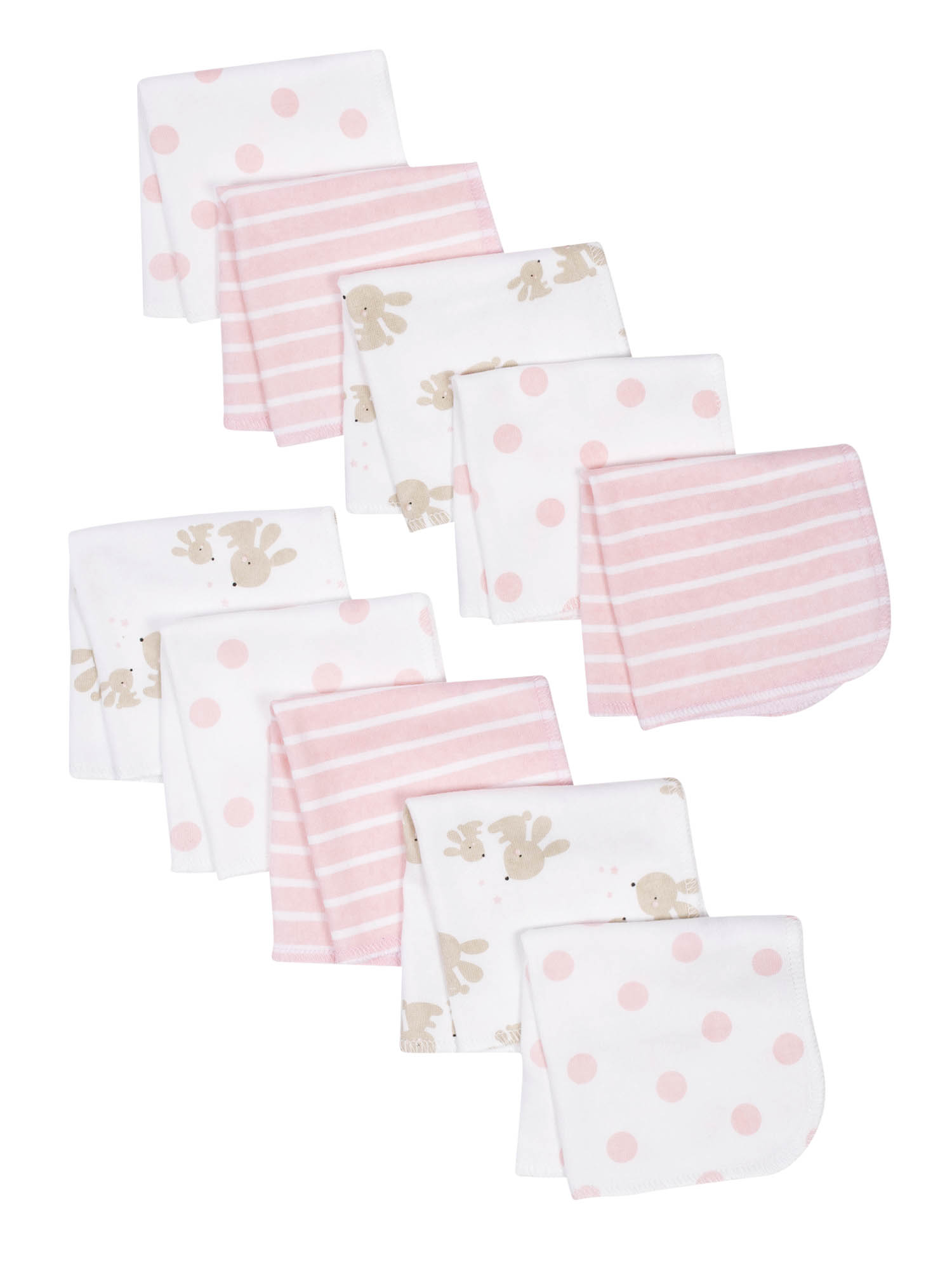 Wonder Nation Baby Girls Hooded Towel and Washcloth Set, 12-Piece
