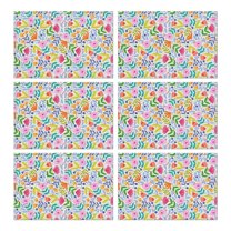 Pioneer Flower Floral Print Pattern Summer Placemats Table Placemats Set Of 6-Linen Kitchen Washable Placemats Table Mats 12x18 Inch Non-Slip Heat Resistant