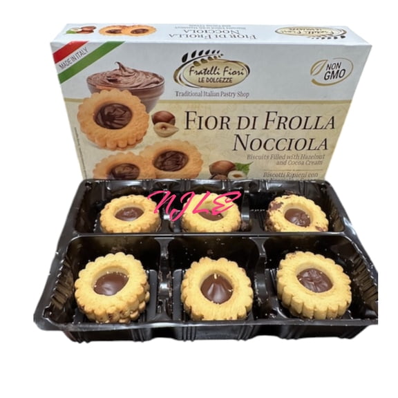 FRATELLI FIORI Fior Di Frolla - Nocciola, Hazelnut Cream filling Biscotti Cookies 4.94oz