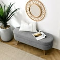 thumbnail image 2 of Ottoman Oval Storage Bench,Rubber Wood Legs,BLUE(43.5"x16"x16")    RR, 2 of 12