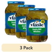 (3 pack) Vlasic Zesty Dill Whole Pickles, Keto Friendly, 46 fl. oz.