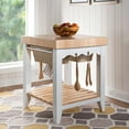 thumbnail image 2 of HomeStock Farmhouse Fresh Square Kitchen Island with Butcher Block Top, 30" W x 30" D x 36.38" H, White and Natural, 2 of 10