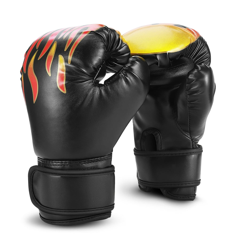 Kids Boxing Gloves For 3 to 8 Years, 4 oz Fire Black Boxing Gloves for ...