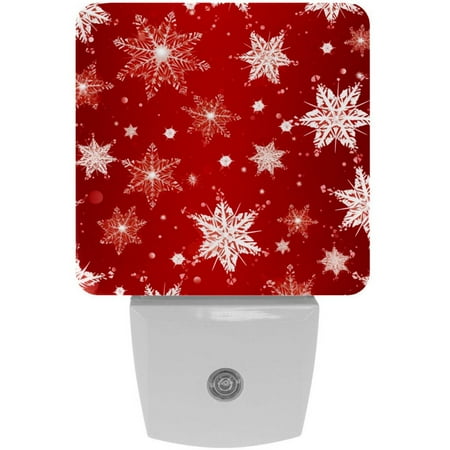 

Christmas Snowflake Seamless Pattern LED Night Lights Dusk To Dawn Smart Sensor 0.5W Plug-In Night Lights Lamp For Bedroom Bathroom Kitchen Hallway Stairs 2Pack