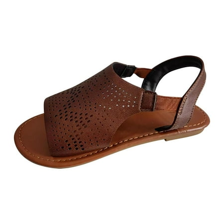 

Women Sandals clearance for Juebong Women s Summer Flat Sandals Adjustable Casual Open Peep Toe Fisherman Gladiator Strappy Beach Sea Party Work Walking Sandals