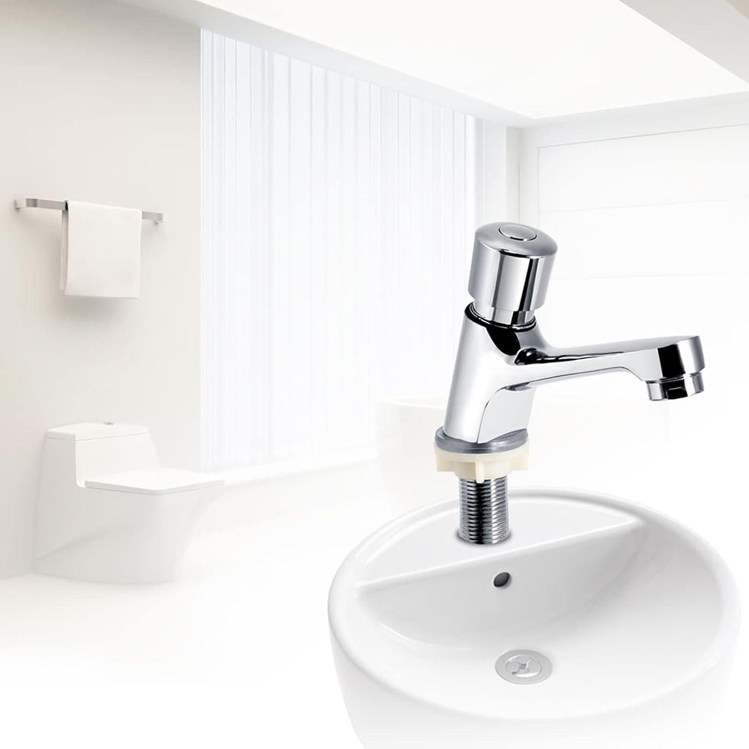 ABCISI Single Hole Bathroom Faucet, Face Basin Faucet for Bathroom Sink, Restroom Faucet, Cold Water Faucet for Home or Outdoor G1/2