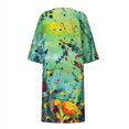 thumbnail image 4 of Robes pour Femmes 2024 Été Surdimensionnée Décontractée Ample Coton Lin Manches Courtes Col Rond Robe Manches Courtes Col Rond Robe Rabais de 50 % Liquidation!, 4 of 5
