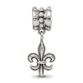 thumbnail image 4 of 925 Sterling Silver Artisan Oxidized Reflections Fleur De Lis Dangle Bead Charm Pendant Necklace Measures 22.73x9.09mm W, 4 of 6